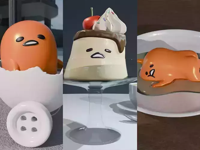 GUDETAMA FIGURES PACK X3