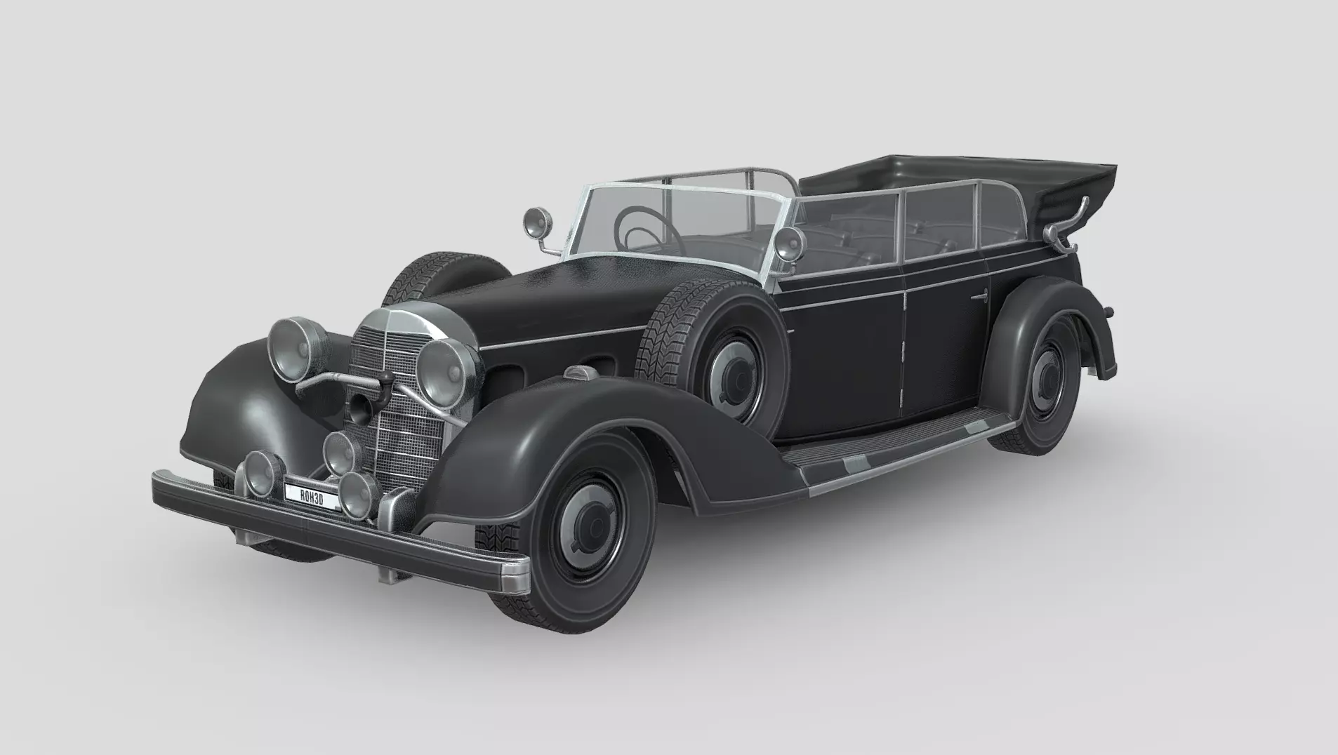 MercedesBenz 770K 1936 Low-poly 3D model