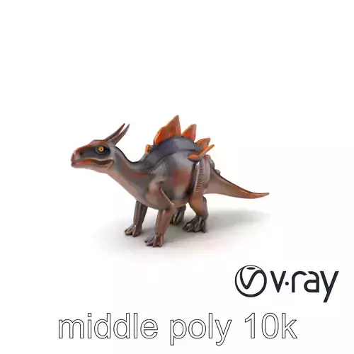 Stylized Parasaurolophus with Glowing Crests model pack Low-poly 3D model
