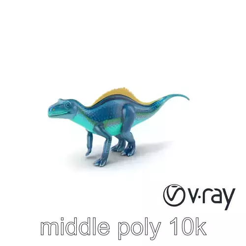 Stylized Ichthyosaurus Glowing Scales model pack Low-poly 3D model