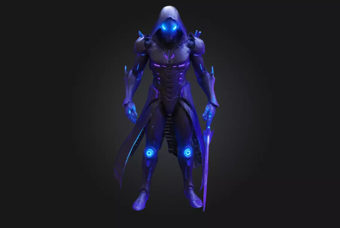 Neon Phantom Futuristic Assassin 3D print model_0