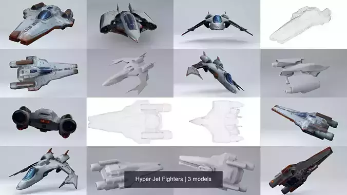 Hyper Jet Fighters 3D Model Collection