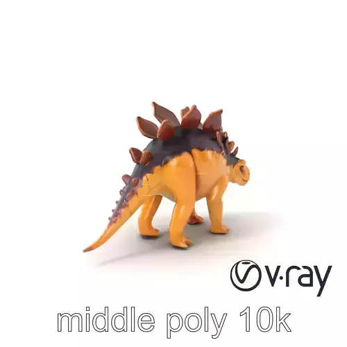 Stegosaurus Armored Dinosaur model pack Low-poly 3D model