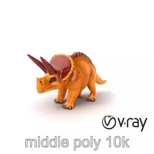 Triceratops Dinosaur Frill Large model pack Low-poly 3D model