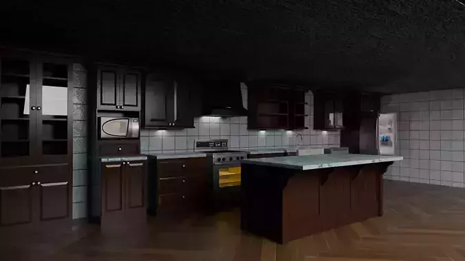 Modular Kitchen Overlay Asset Pack 3d Low Poly