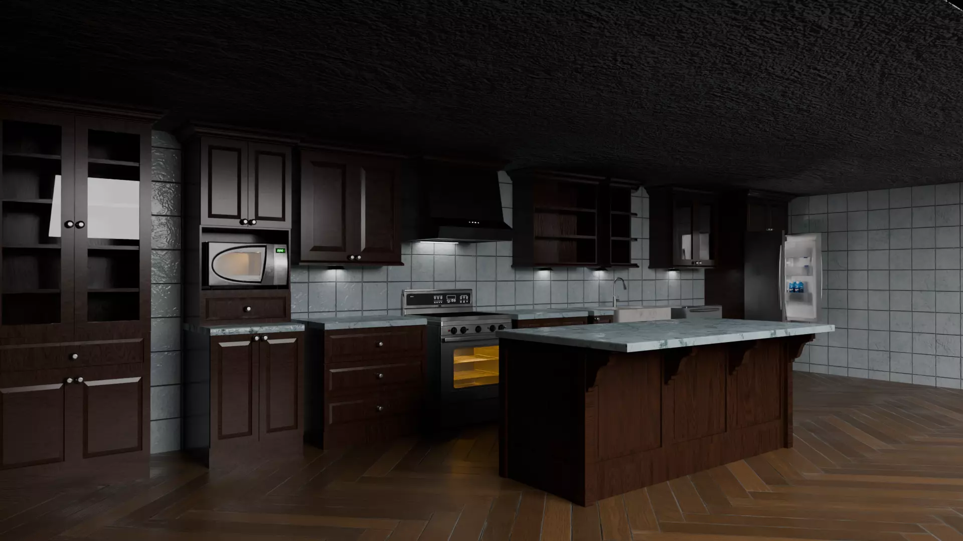 Modular Kitchen Overlay Asset Pack 3d Low Poly Low-poly 3D model