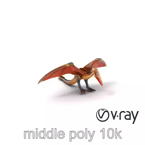 Stylized Pteranodon with Glowing Accents model pack Low-poly 3D model