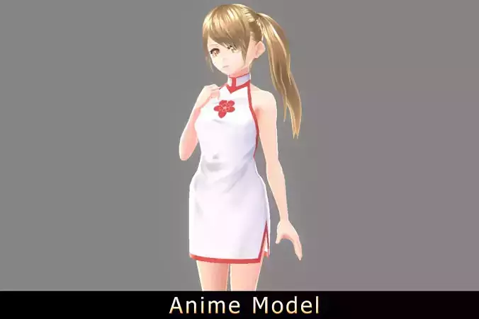 Anime Character - Chloe-Cheongsam