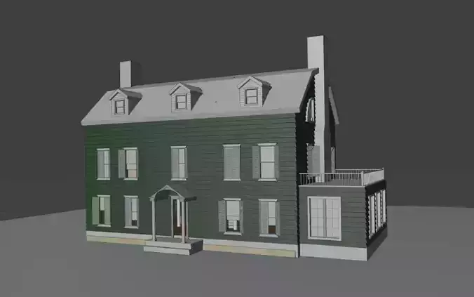 Amityville House Base Mesh 3d Model