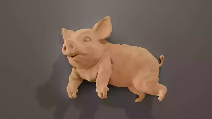 Pig wall art mount decor STL