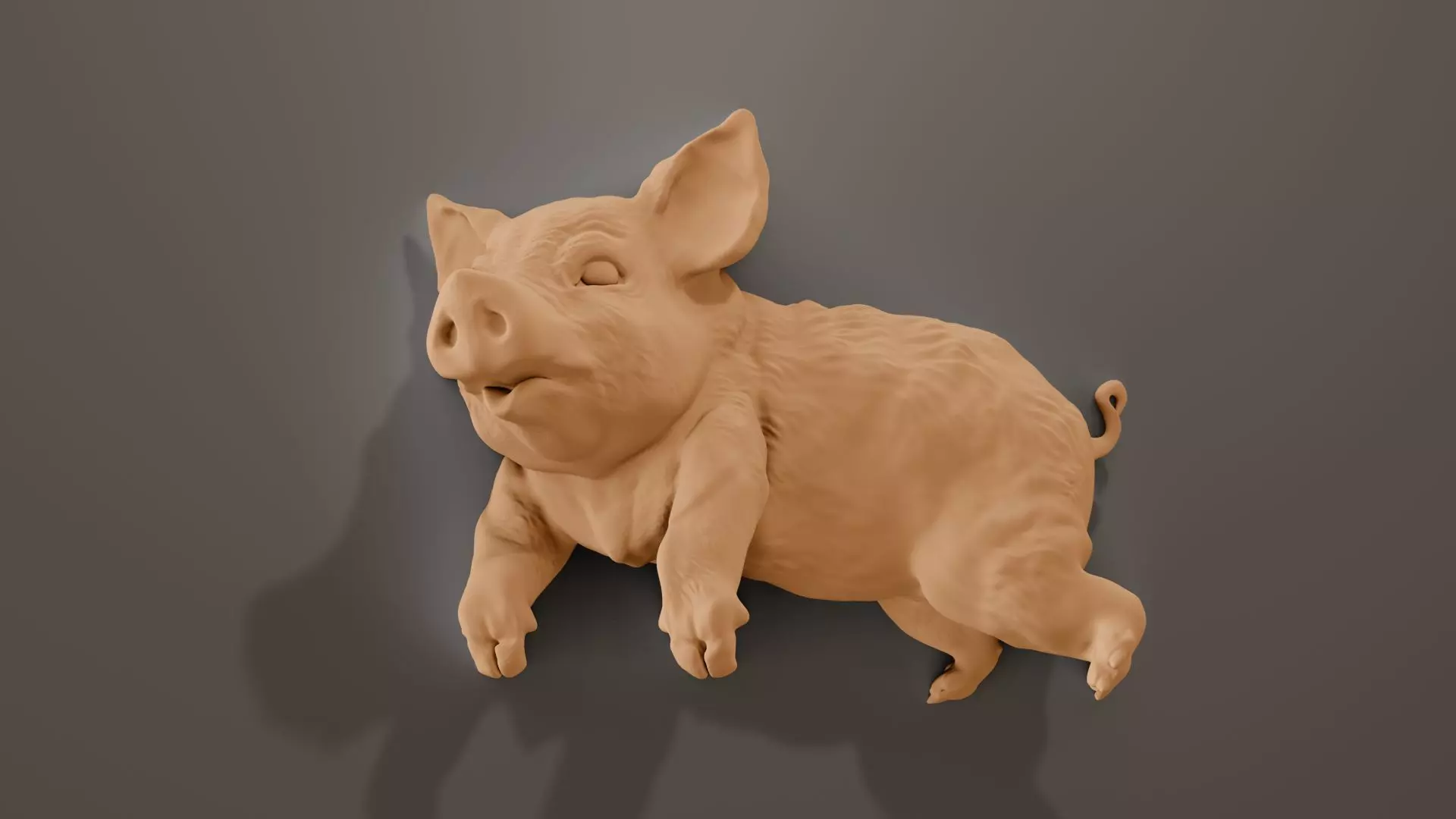 Pig wall art mount decor STL 3D print model_0
