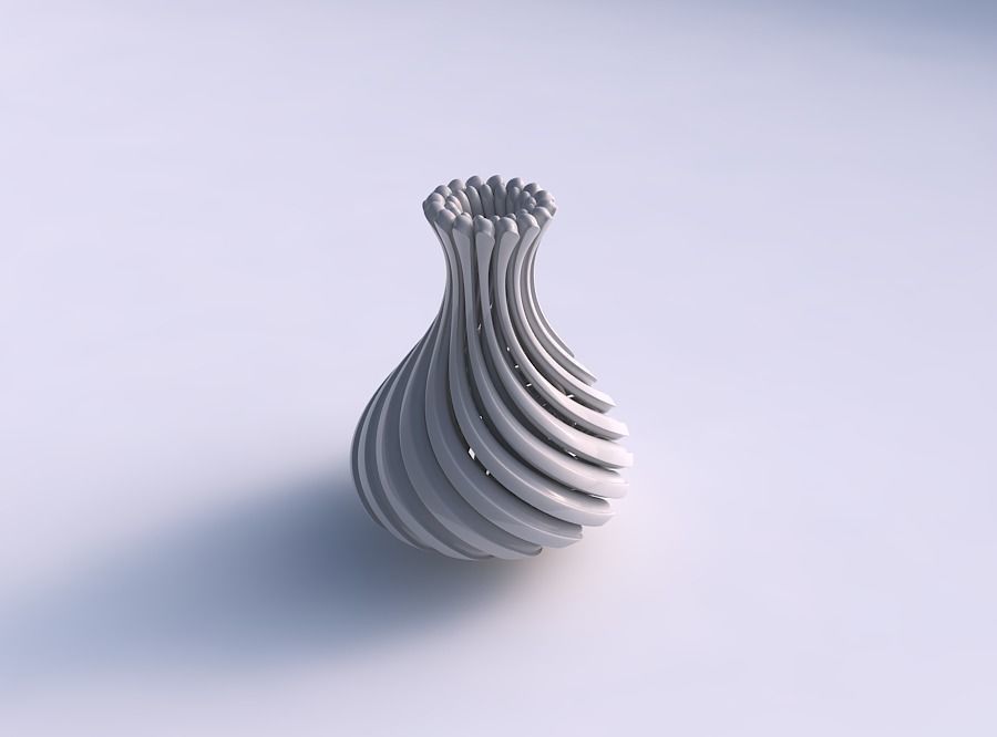 Vase curved twisted with beveled muscle structure and soft ti... 3D print model_0