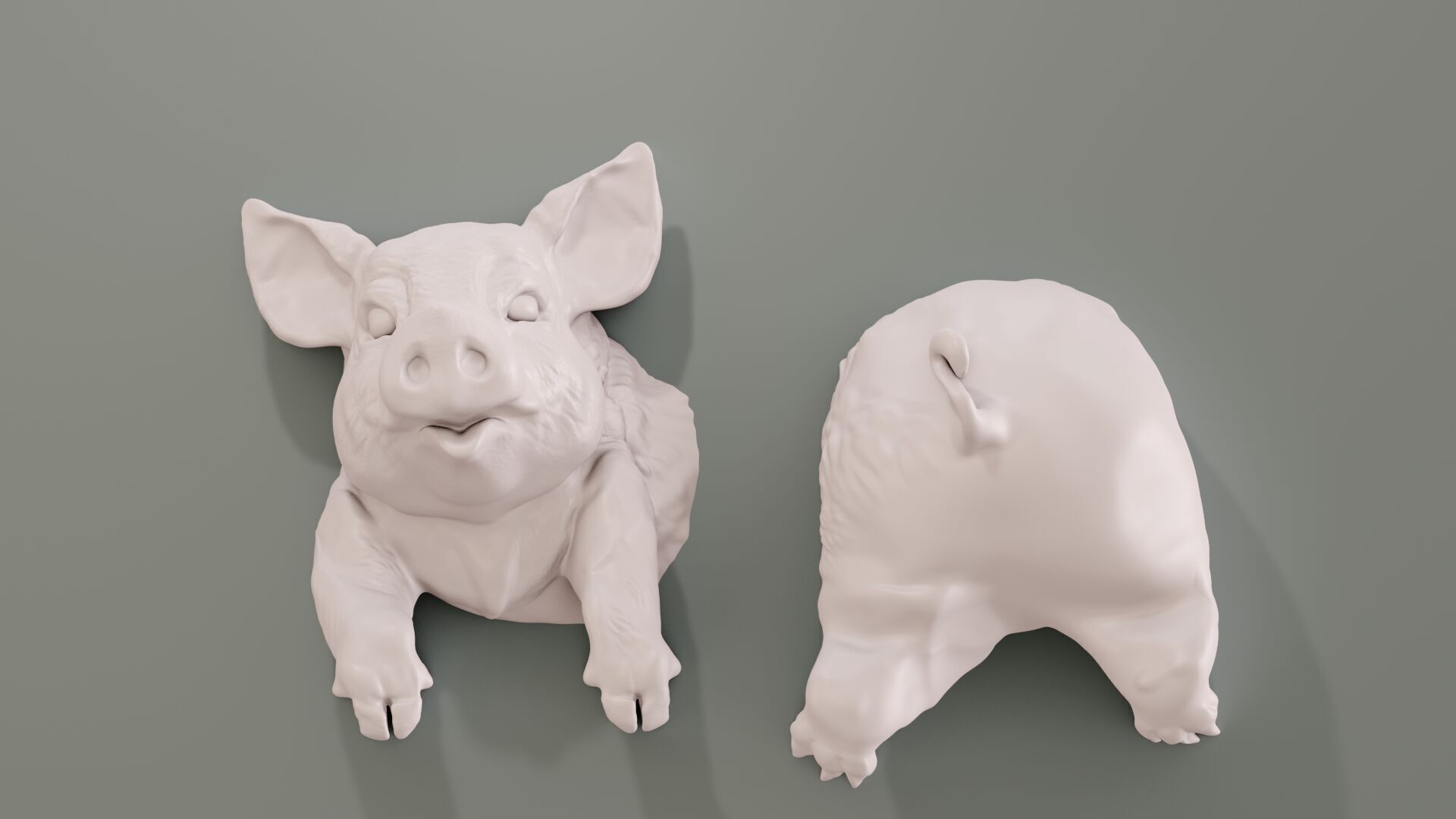 Pig portal funny wall art wall mounted with nail hole at back 3D print model_2