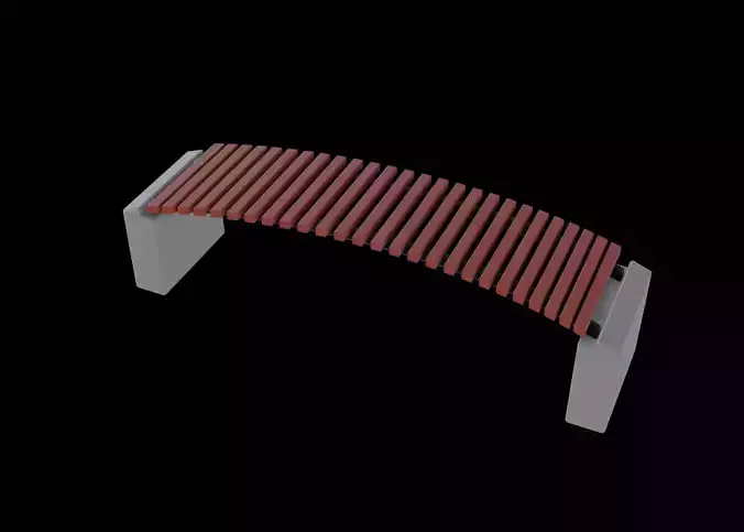 Street Bench Free low-poly 3D model