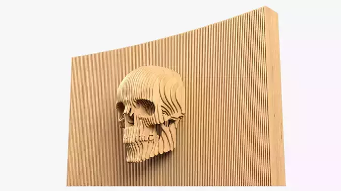 Modern Parametric Wooden Wall Decor - Scull