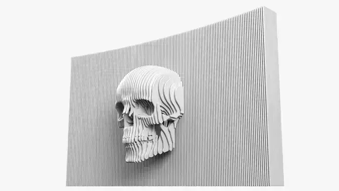 Modern Parametric Wooden Wall Decor - Scull
