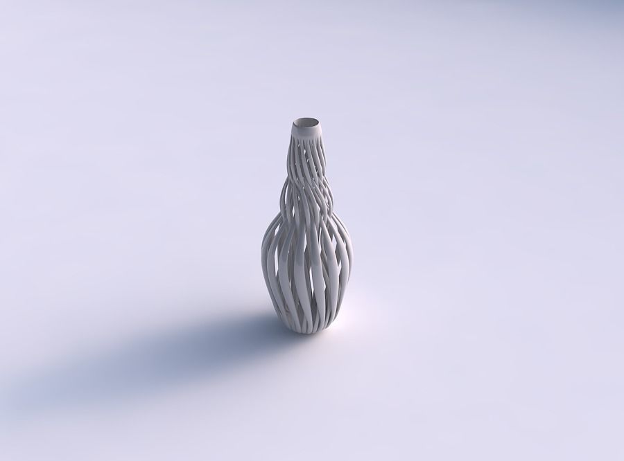 Vase curved twisted with muscle structure and intertwining in... 3D print model_0