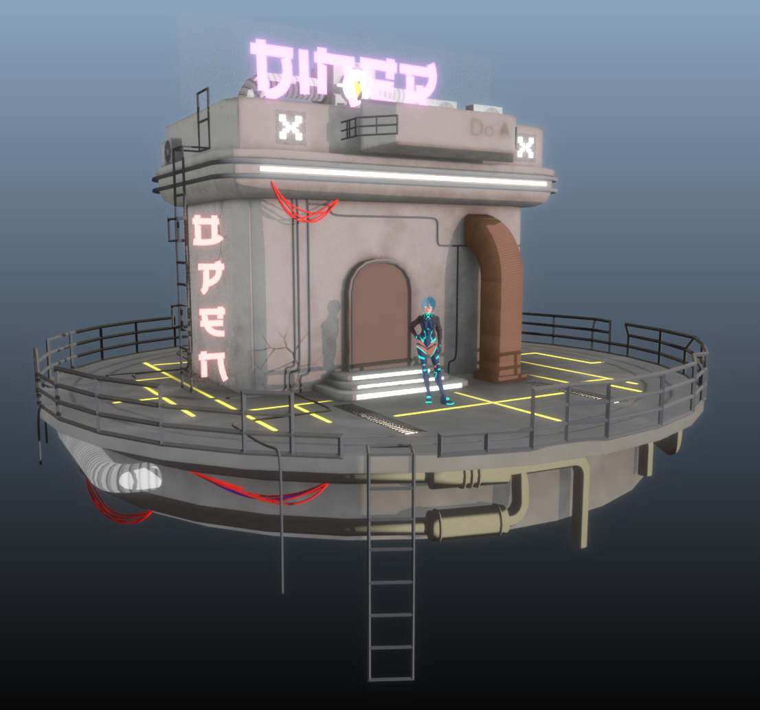 Character Female With Anime Style Low-poly 3D model_6