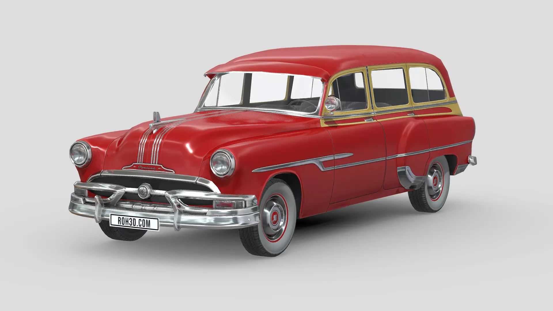 Pontiac Chieftain Deluxe 1953 Low-poly 3D model_0