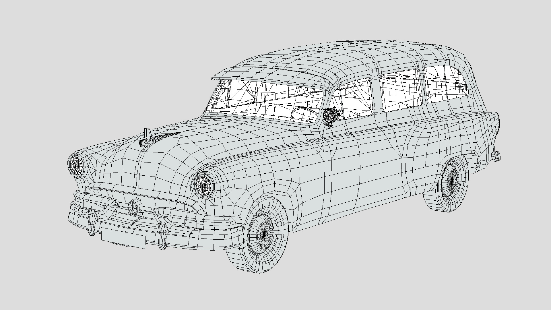 Pontiac Chieftain Deluxe 1953 Low-poly 3D model_5