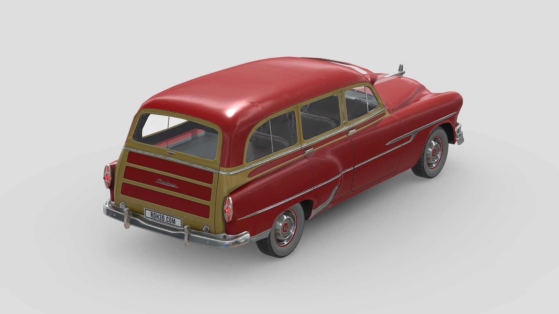 Pontiac Chieftain Deluxe 1953 Low-poly 3D model_4