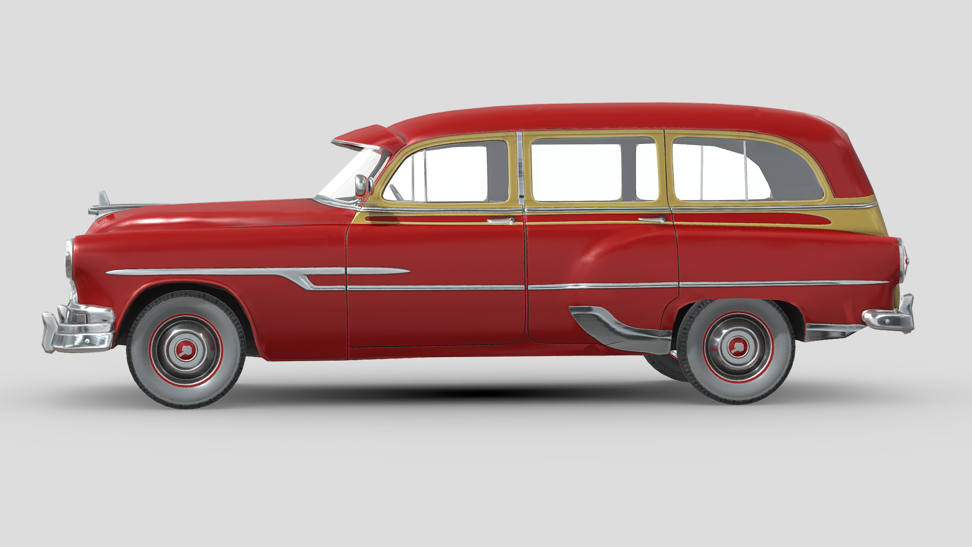 Pontiac Chieftain Deluxe 1953 Low-poly 3D model_2