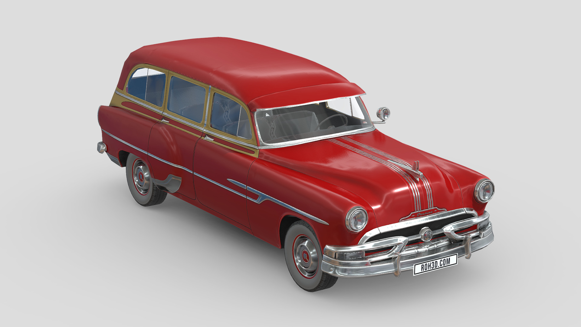 Pontiac Chieftain Deluxe 1953 Low-poly 3D model_3