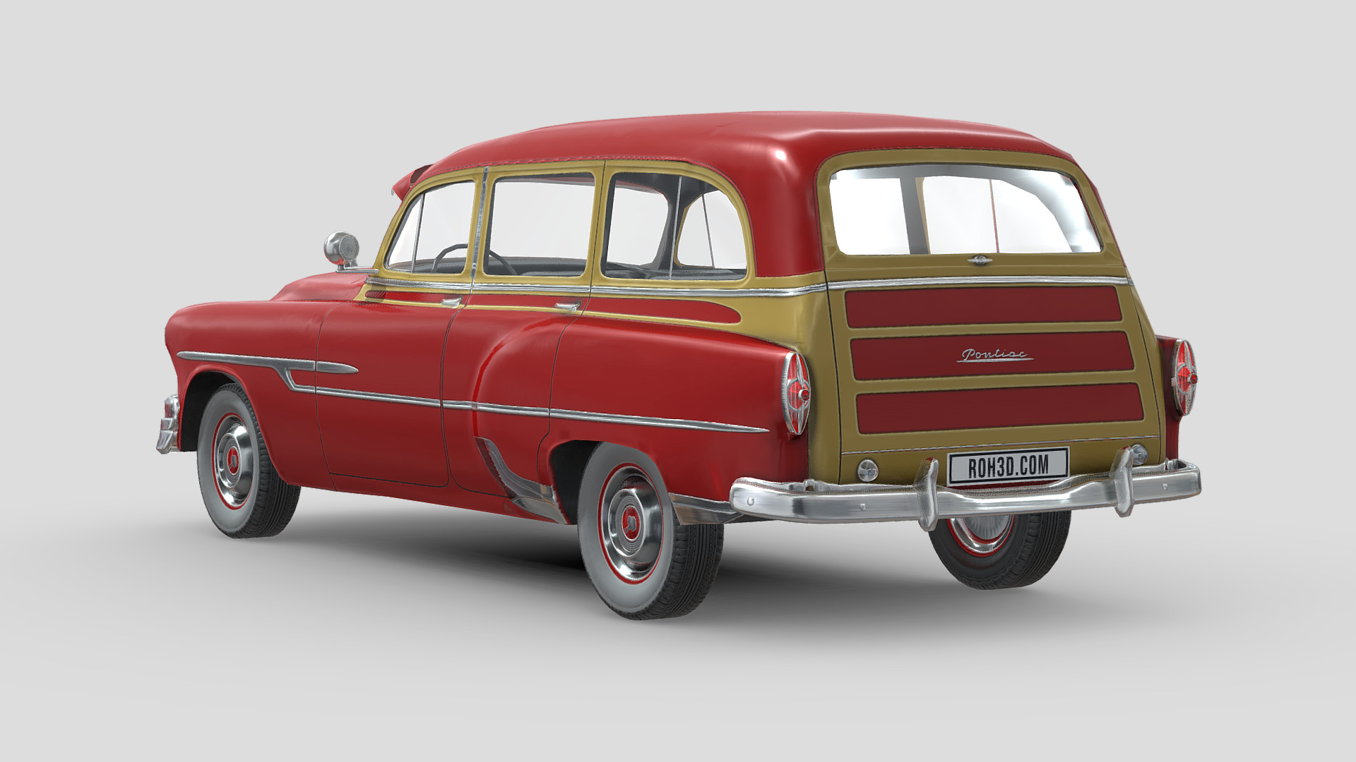 Pontiac Chieftain Deluxe 1953 Low-poly 3D model_1