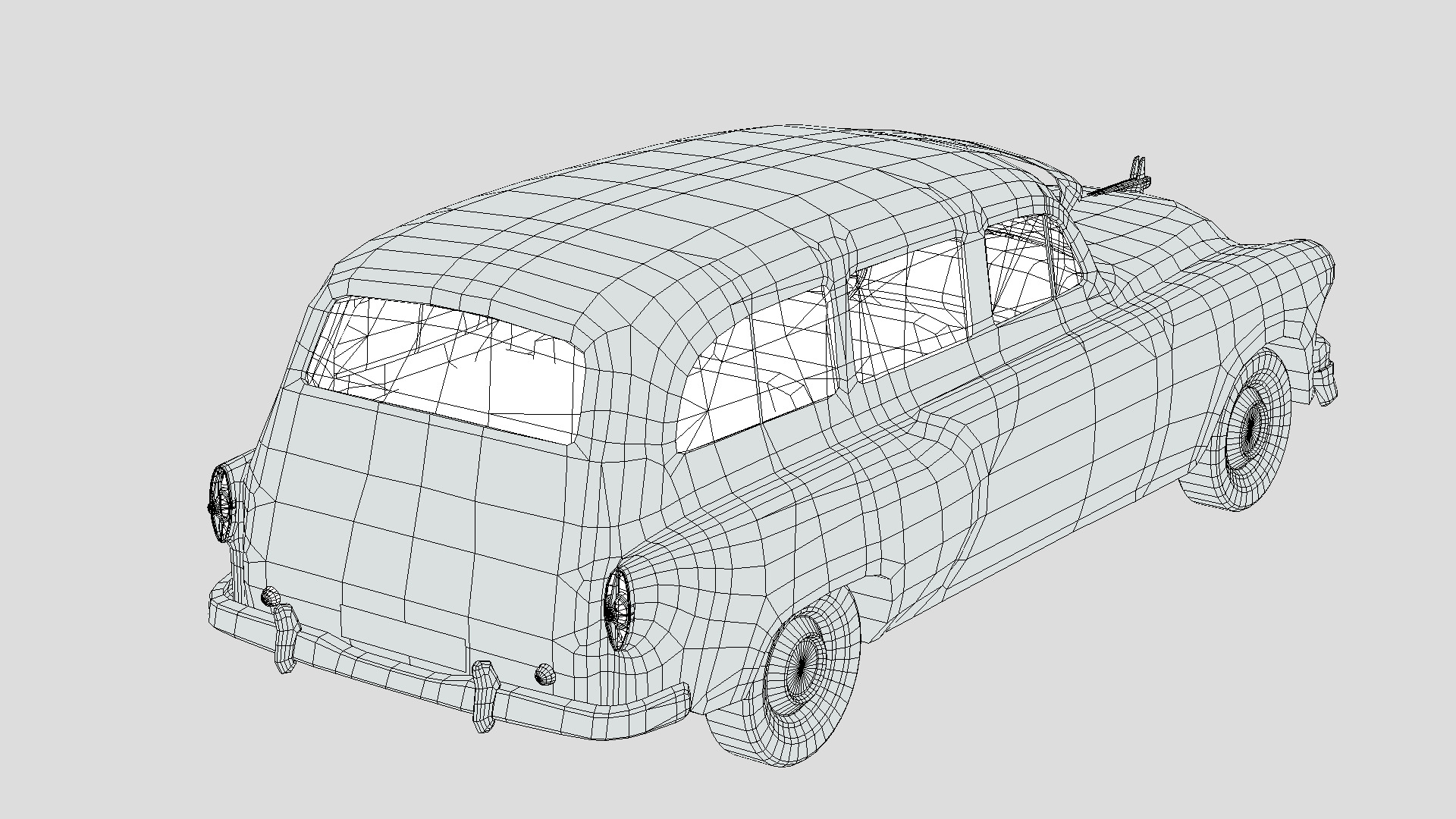 Pontiac Chieftain Deluxe 1953 Low-poly 3D model_6