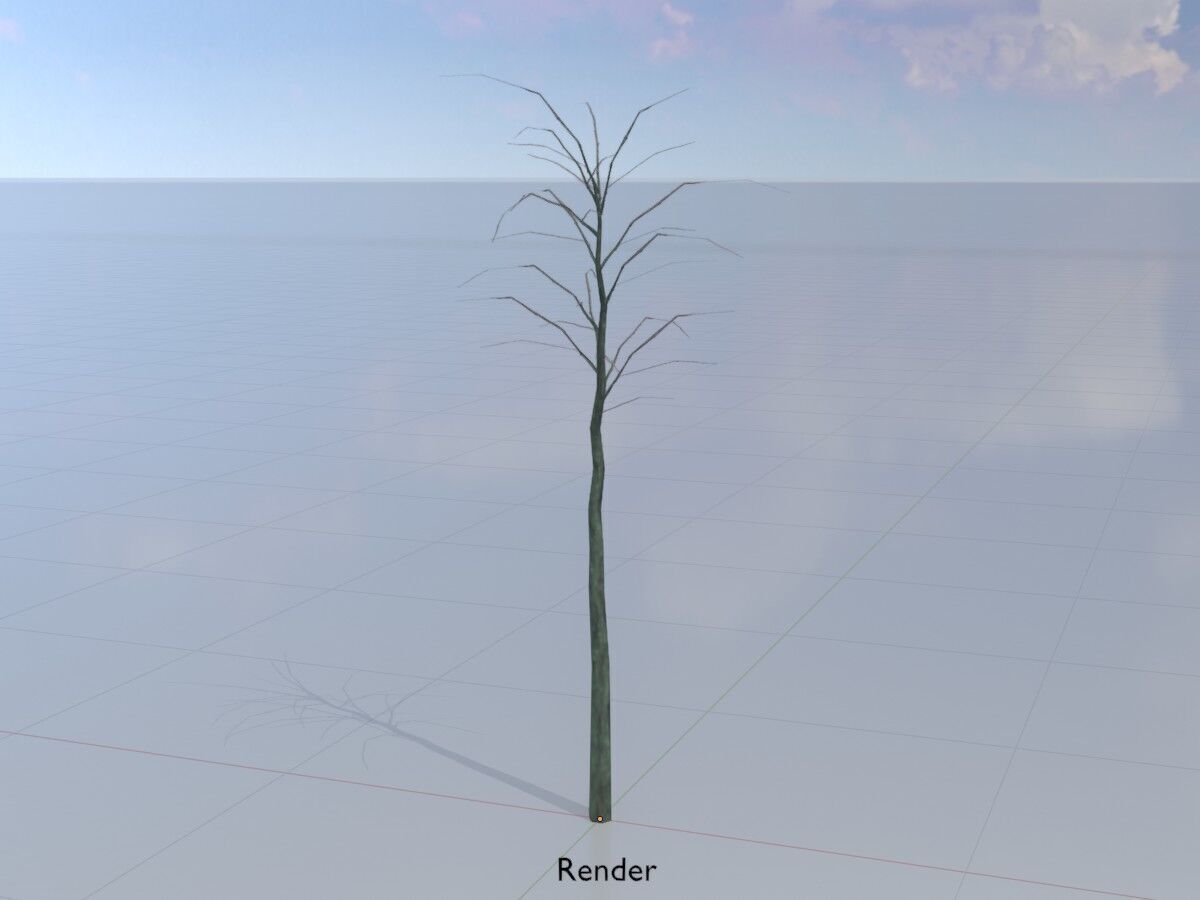 Japanese pagoda tree winter 2000mm Low-poly 3D model_15