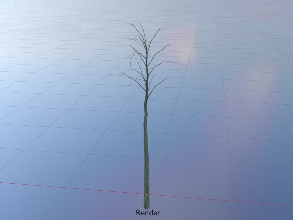 Japanese pagoda tree winter 2000mm Low-poly 3D model_19