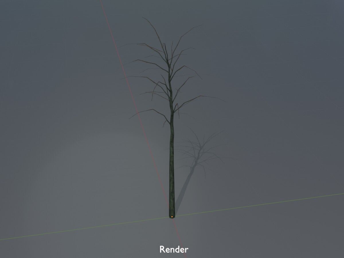 Japanese pagoda tree winter 2000mm Low-poly 3D model_16