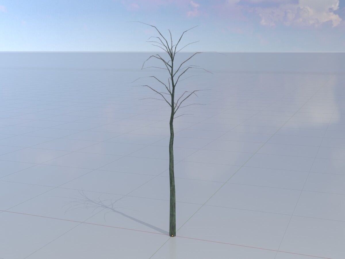 Japanese pagoda tree winter 2000mm Low-poly 3D model_3