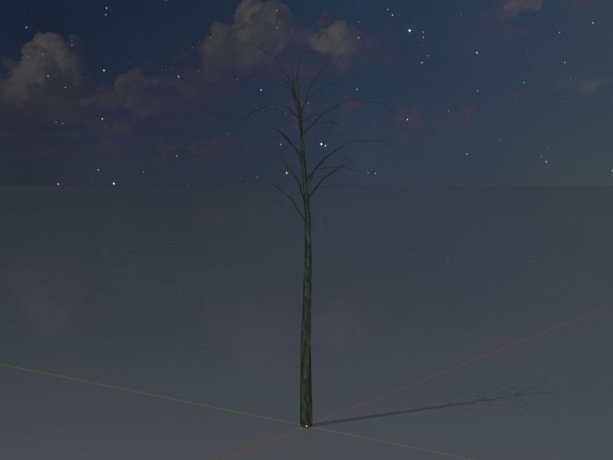 Japanese pagoda tree winter 2000mm Low-poly 3D model_4