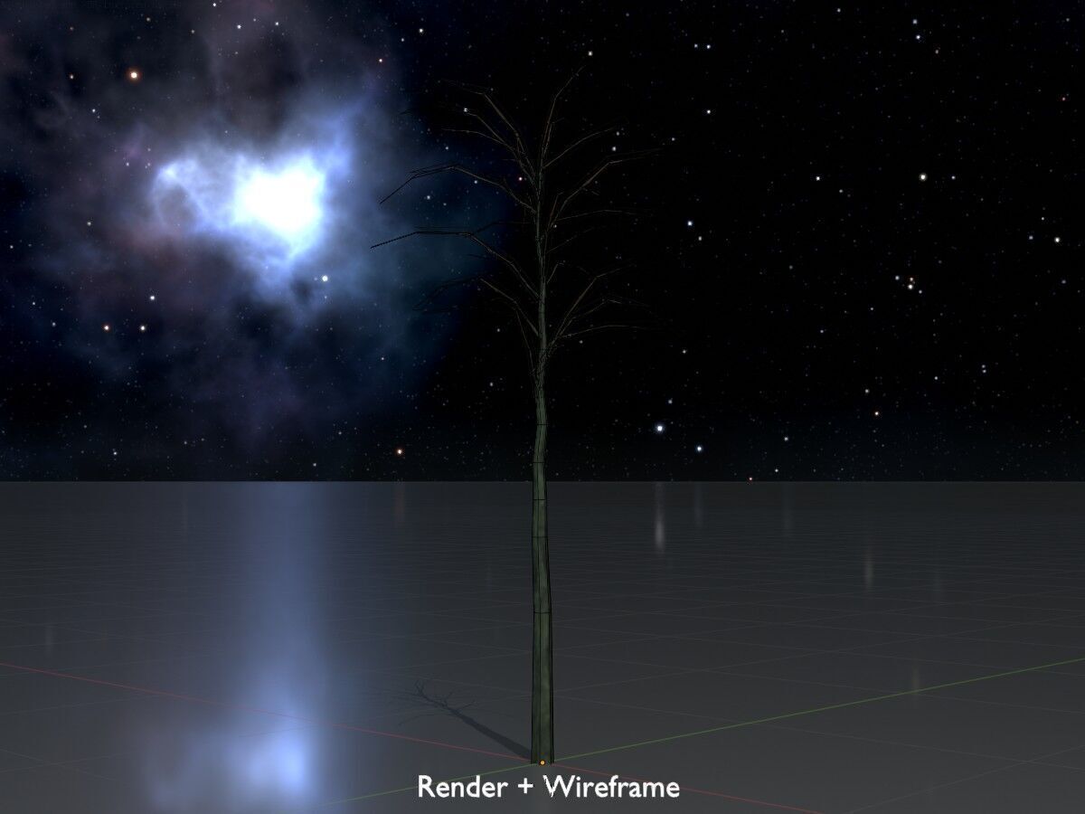 Japanese pagoda tree winter 2000mm Low-poly 3D model_7