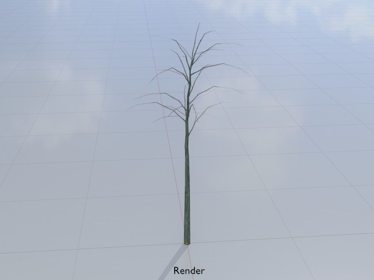 Japanese pagoda tree winter 2000mm Low-poly 3D model_14