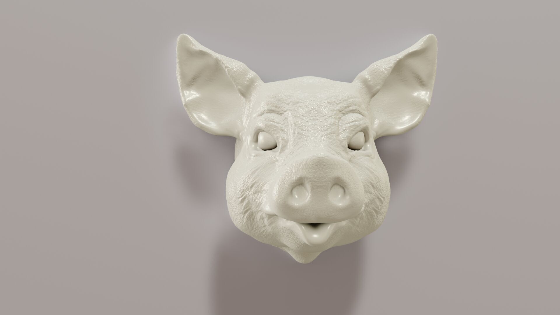 Pig head wall mount STL 3D print model_6