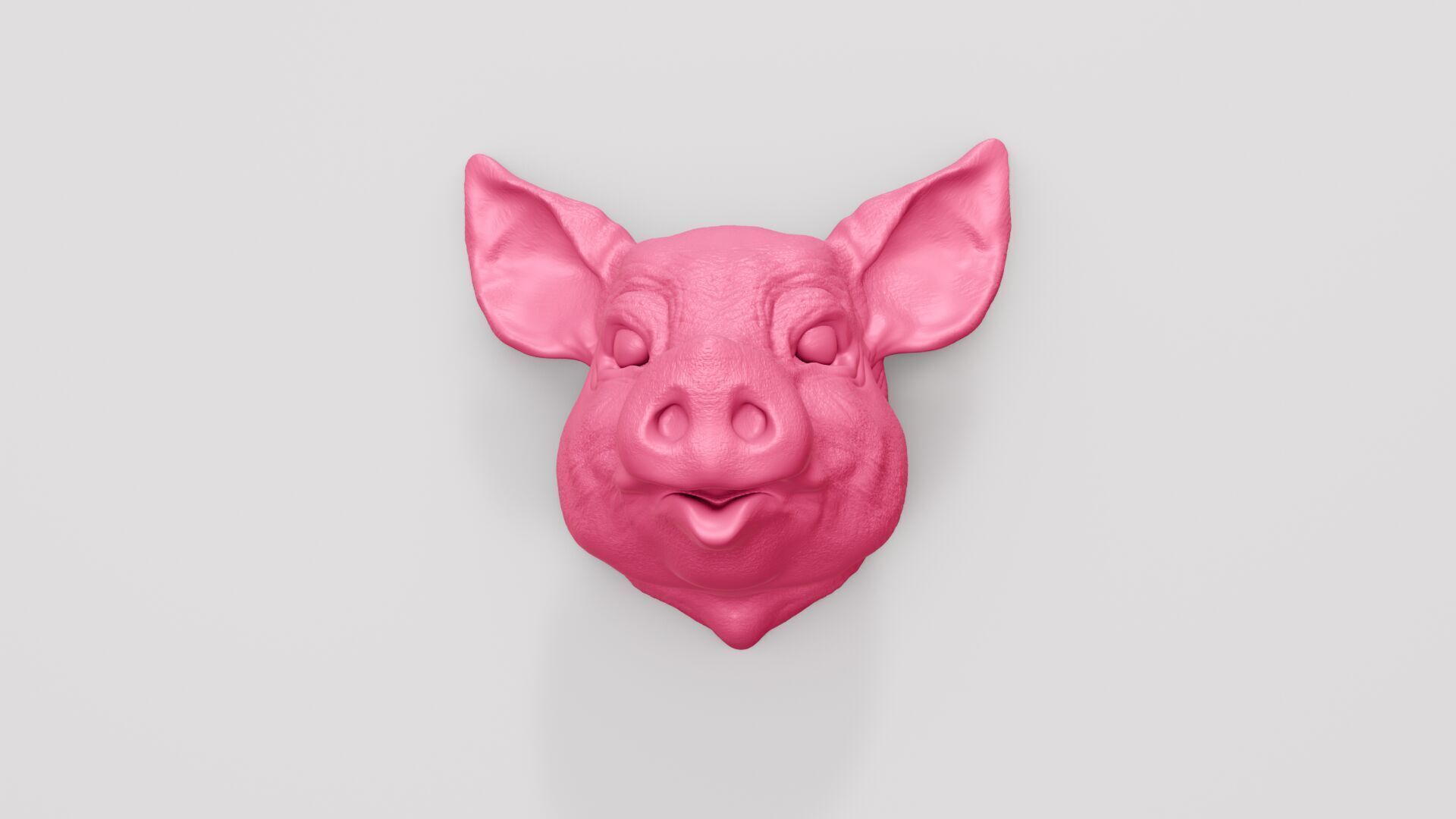 Pig head wall mount STL 3D print model_7