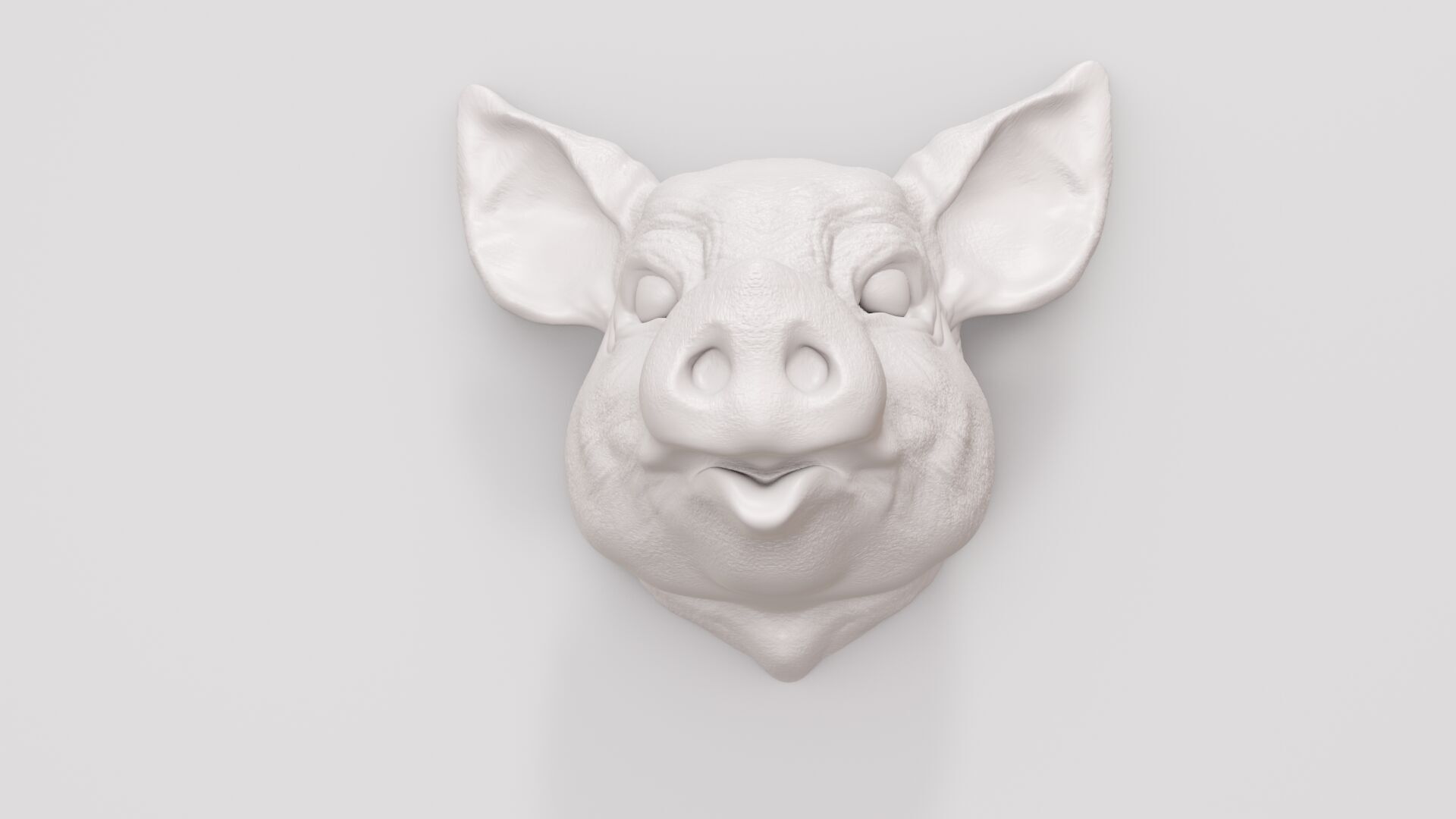 Pig head wall mount STL 3D print model_2