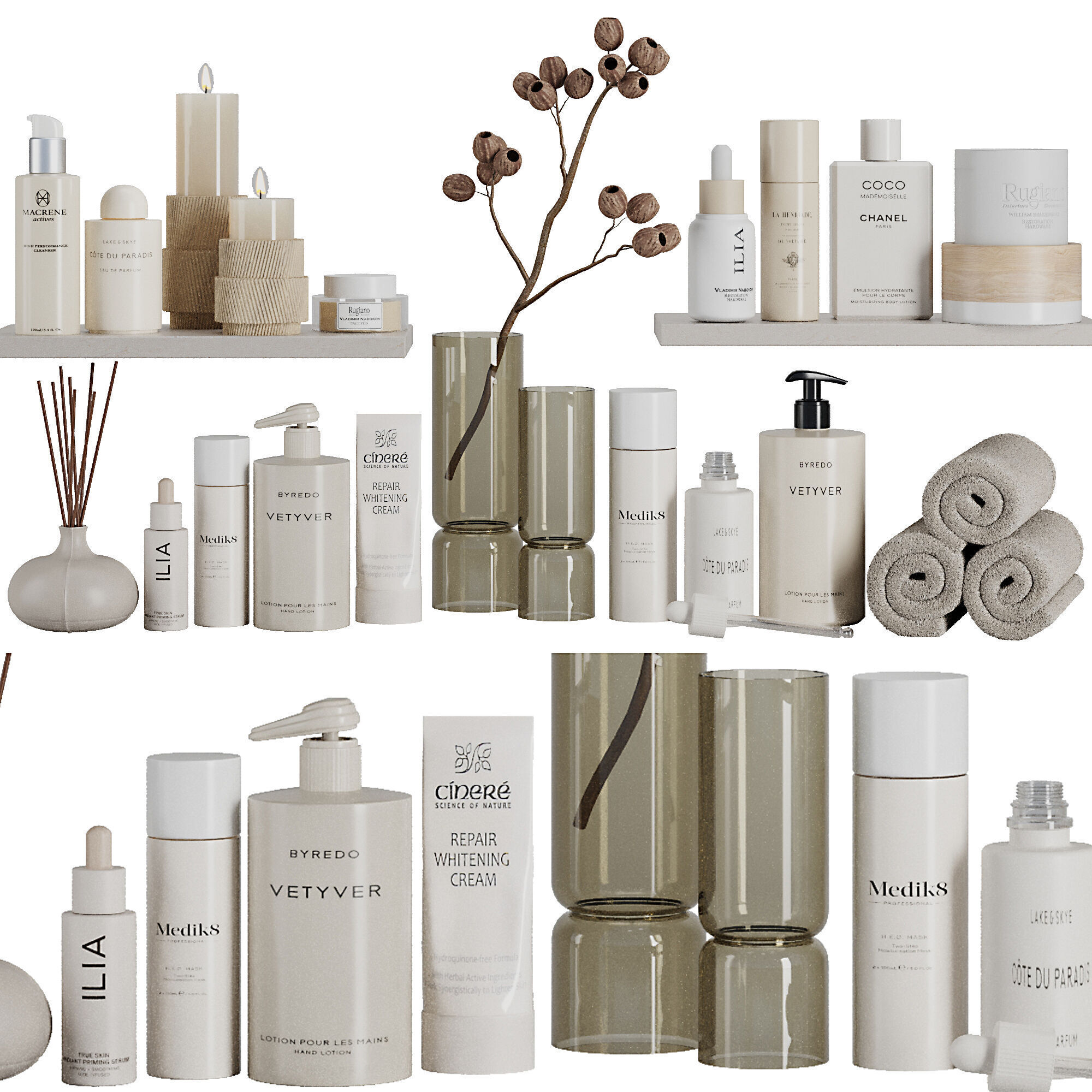 Bathroom accessories SetV30 3D model_7