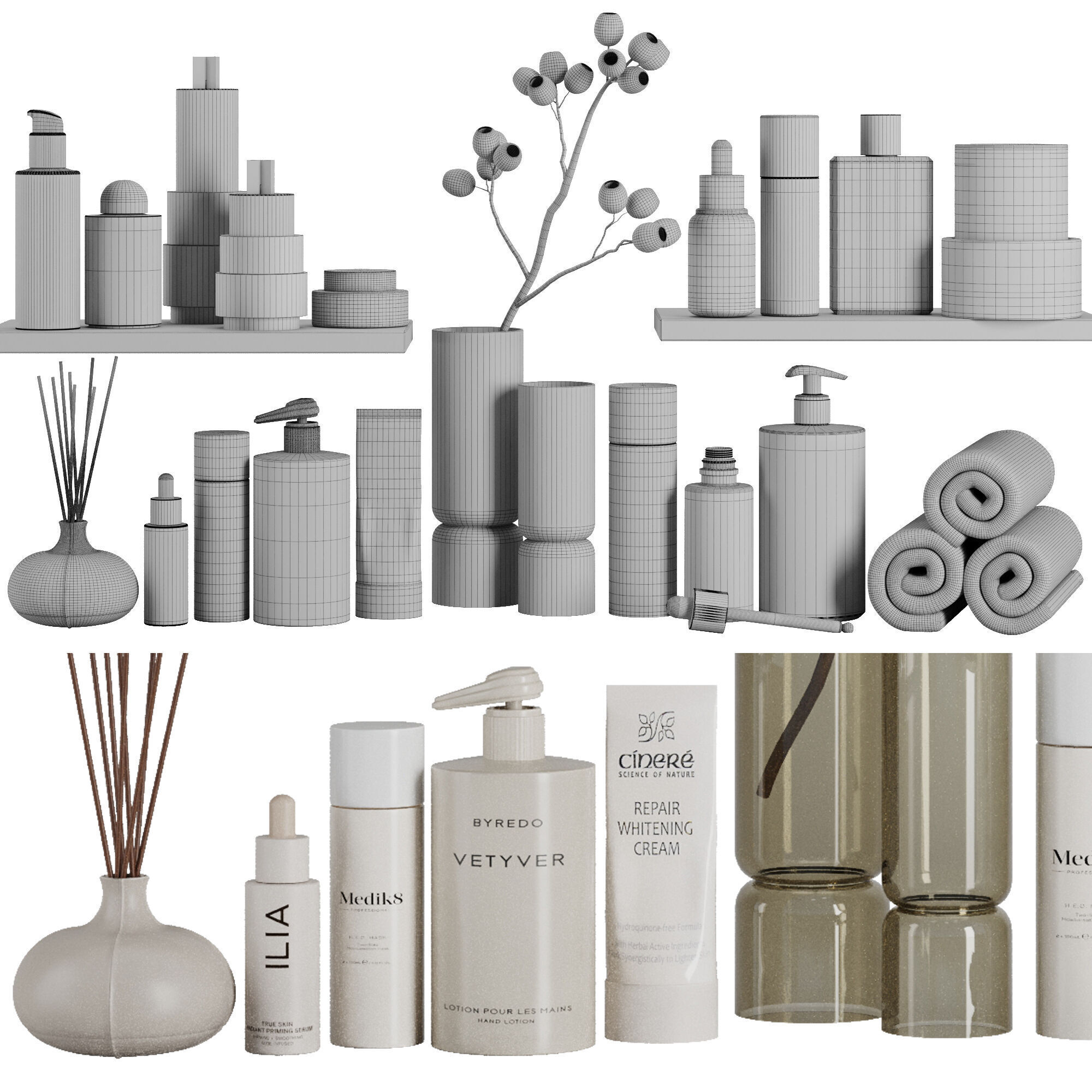 Bathroom accessories SetV30 3D model_6