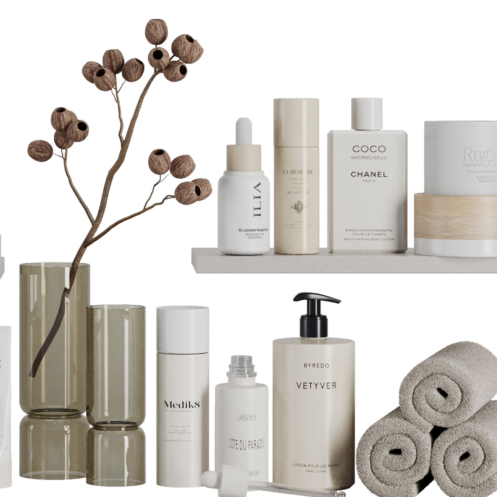 Bathroom accessories SetV30 3D model_4