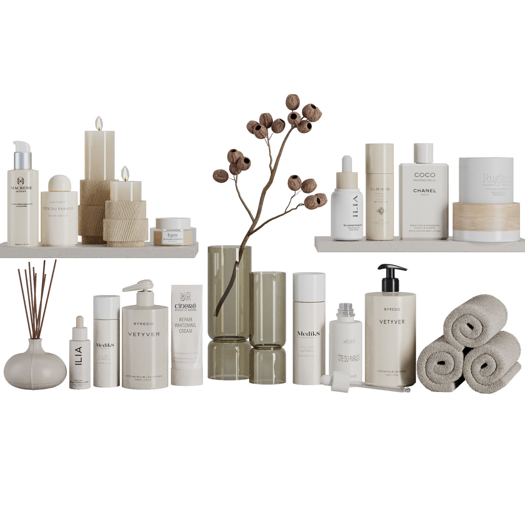 Bathroom accessories SetV30 3D model_3