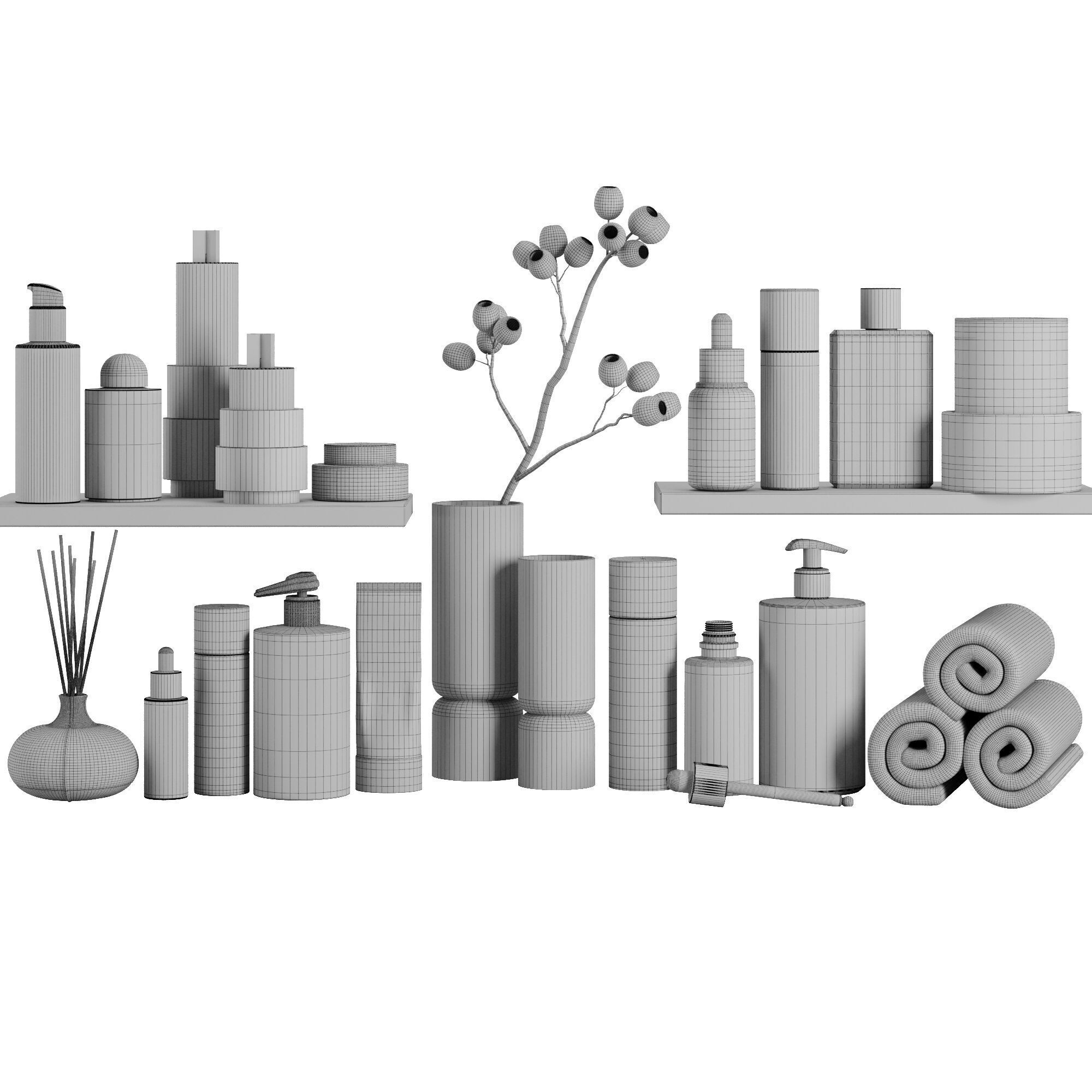 Bathroom accessories SetV30 3D model_1