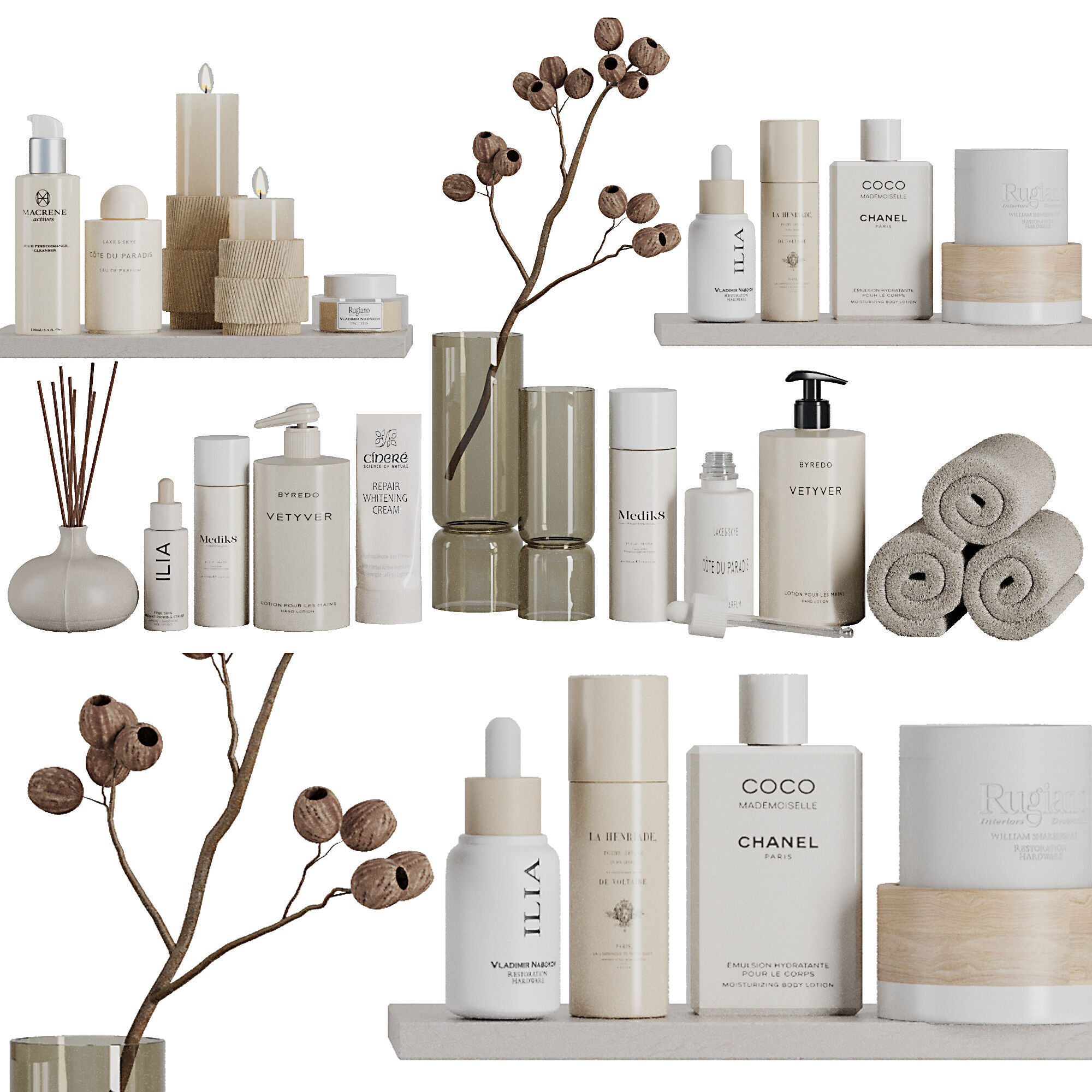 Bathroom accessories SetV30 3D model_2