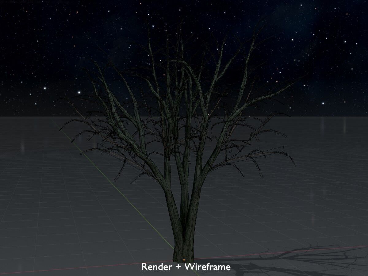 Japanese pagoda tree winter 5000mm Low-poly 3D model_9