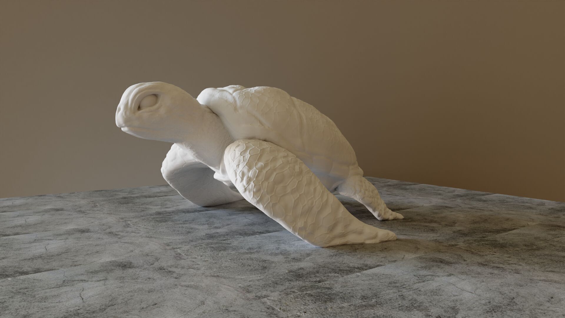 turtle sculpture standing STL 3D print model_1