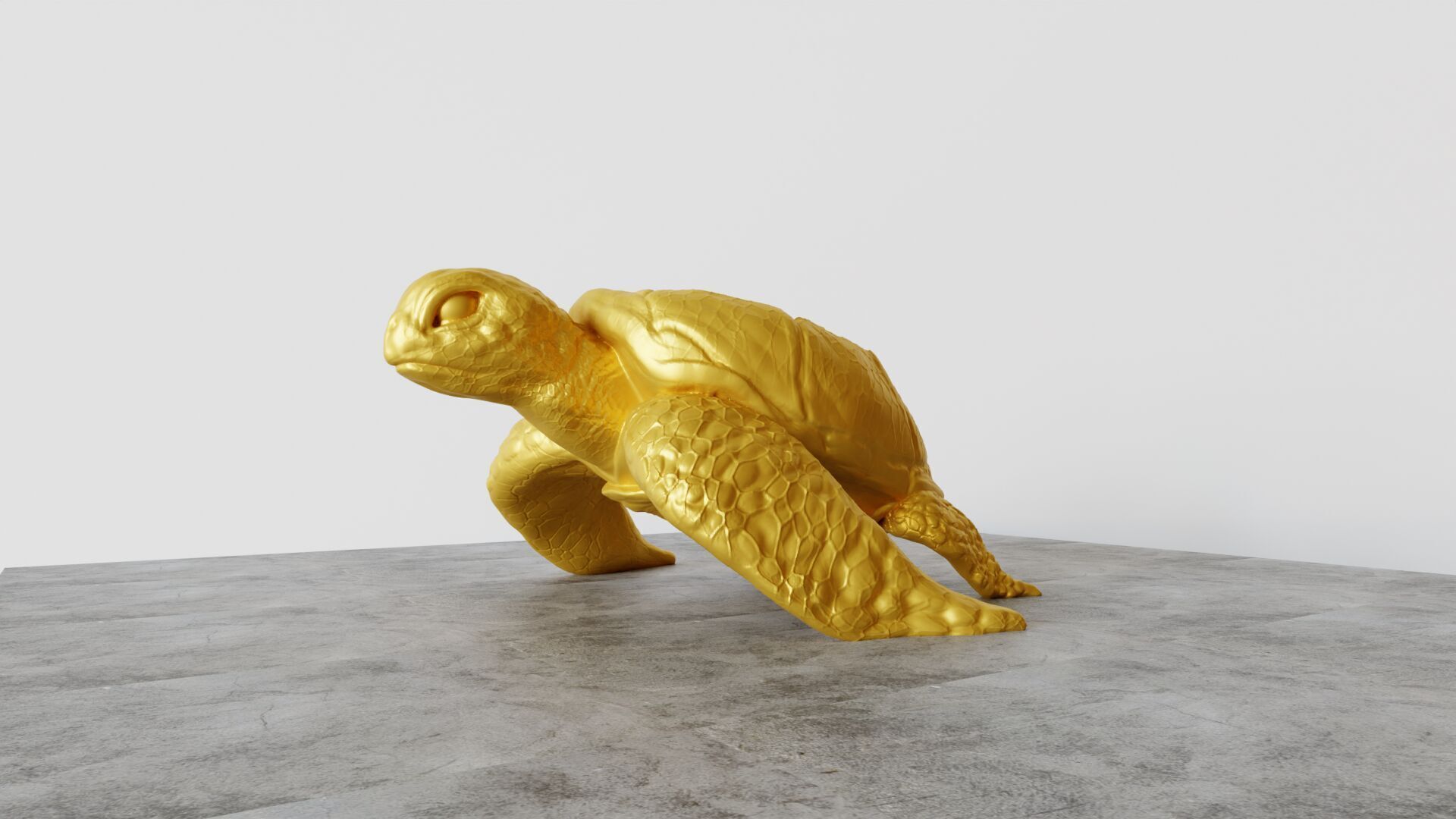 turtle sculpture standing STL 3D print model_6