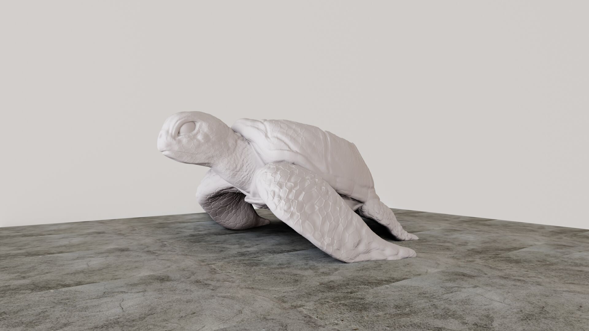 turtle sculpture standing STL 3D print model_5