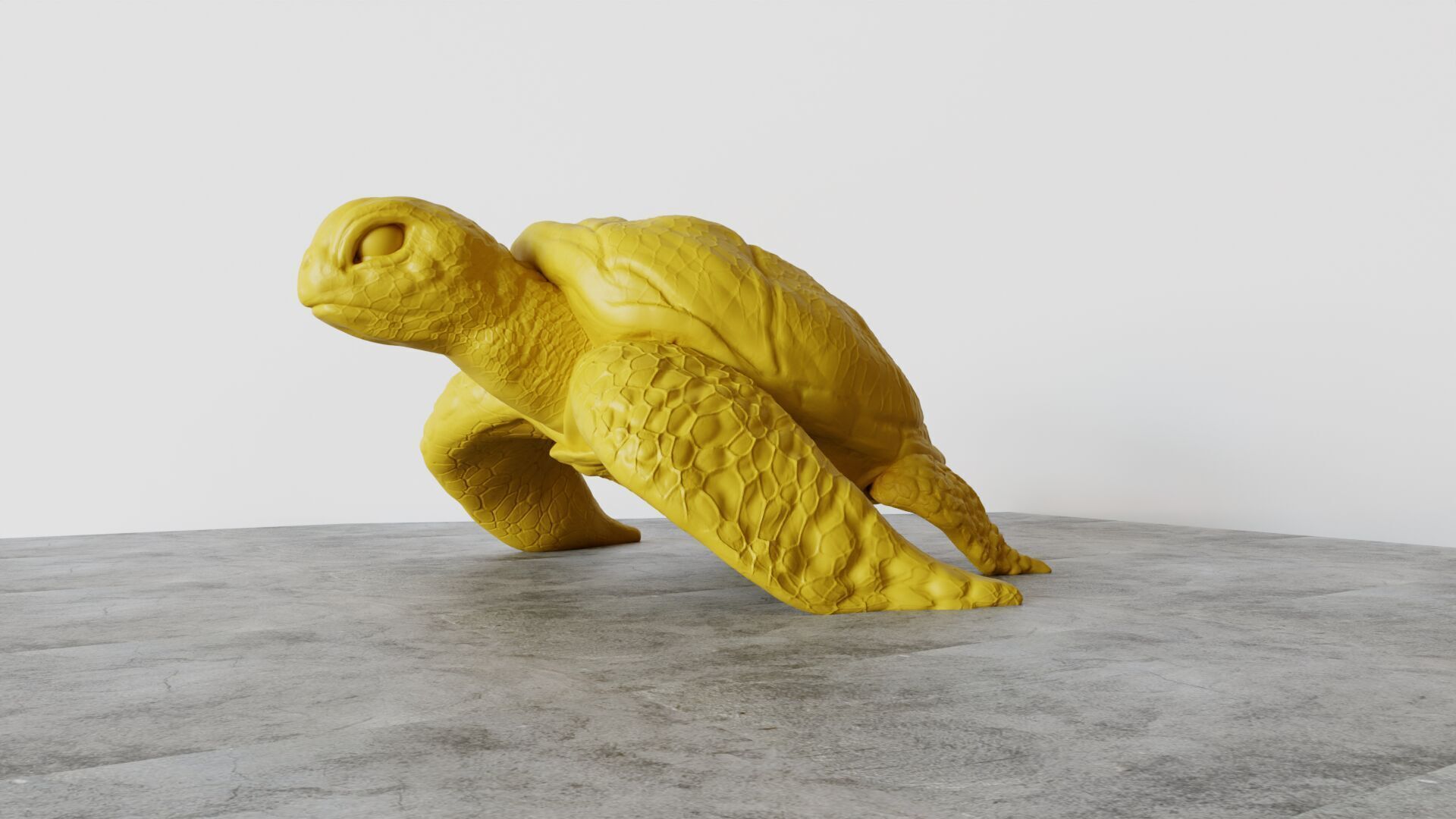 turtle sculpture standing STL 3D print model_3